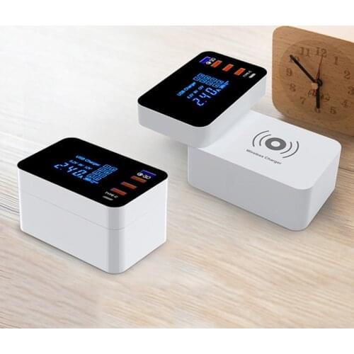 Qi Wireless Charger 10W Fast Charging Stand for iPhone X XS XR 8 Plus Mobile Phone Charger Adapter Real-time Display Current