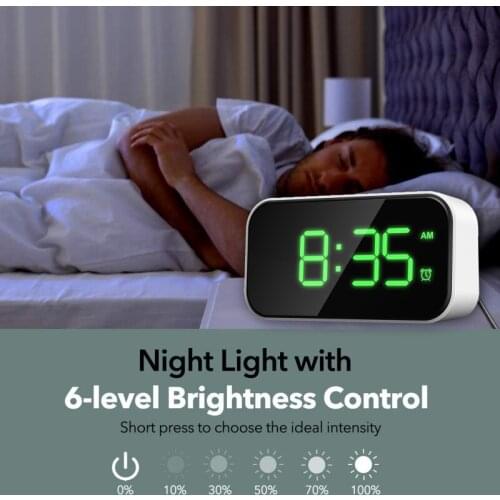 5 Inch Digital LED Display Alarm Clock USB/Battery Operated Ultra-large Volume Alarm Clocks