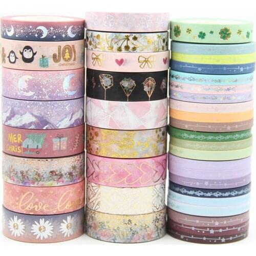 G216-246 Foil Washi Tape Scrapbooking Masking Adhesive Tapes Paper Japanese Kawaii Stationery Stickers School Supplies