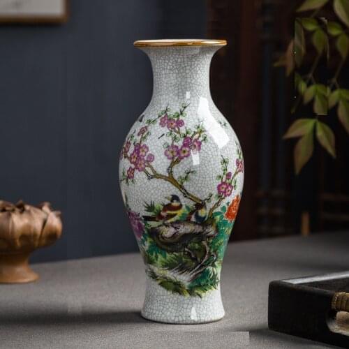 24cm Jingdezhen Ceramic Vase Pottery Decoration Living Room Flower Arrangement Modern Home Simple TV Cabinet Ceramic Gift