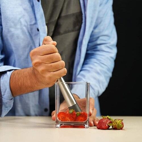Stainless Steel Cocktail Muddler Professional Bar Tools Pestle Fruit Crusher Kitchen Rest Long Muddler Home For Fruit Drinks