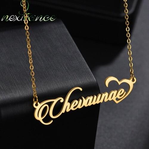 Nextvance Fashion Necklace Personalized Customize Name Pendant Stainless Steel Diamand Unicorn Handmade Nameplate Birthday Gift