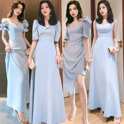 New Light Blue Simple Graduation Party Dress Prom Bridesmaid Dresses For Wedding Party vestidos dama de honor vestidos de fiesta