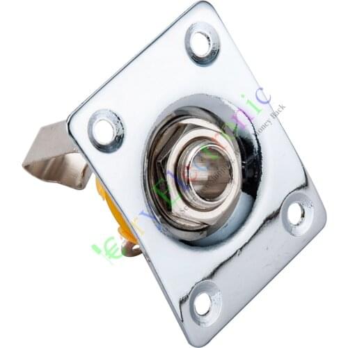 Wholesale and retail 4pc Silver Square Jack Plate Socket to fit LP Tele Style Electronic Guitar Part free shipping