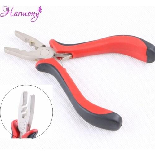 1pcs black red 2 holes No teeth hair plier for hair rebond remove, Heat Bonding Micro Rings Removal hair plier