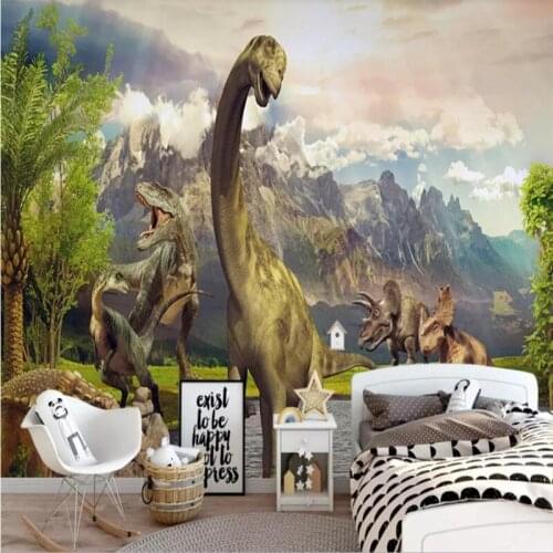 Custom wallpaper fantasy dinosaur world childrens room background wall decoration waterproof material