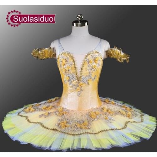 Sugar Plum Fairy Professional Ballet Tutu Peach Fairy Classical Pancake Tutu YAGP Competition Tutus Gold Classcial Tutus SD0055
