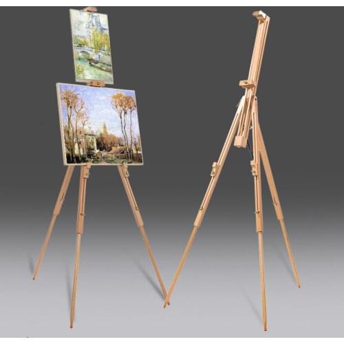 Adjustable Wooden Easel Drawing Paint Holder Sketch Oil Painting Telescopic Tripod Easel Storage Display Stand Standing Holder