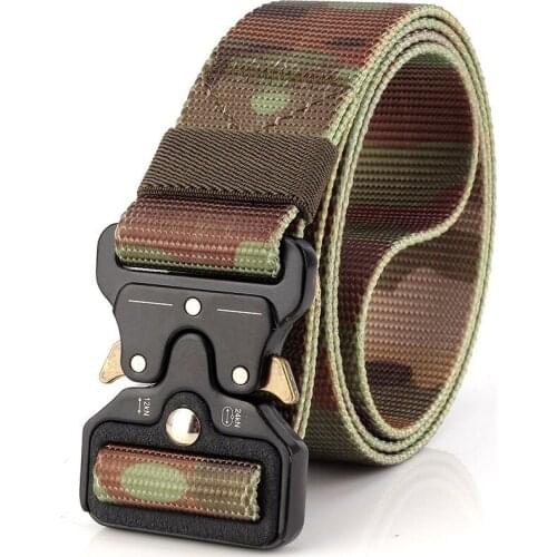 Mens Cobra Belt Army Field Outdoor Hunting Equipment Nylon Automatic Buckle Belt Canvas Special Forces Overalls Belt