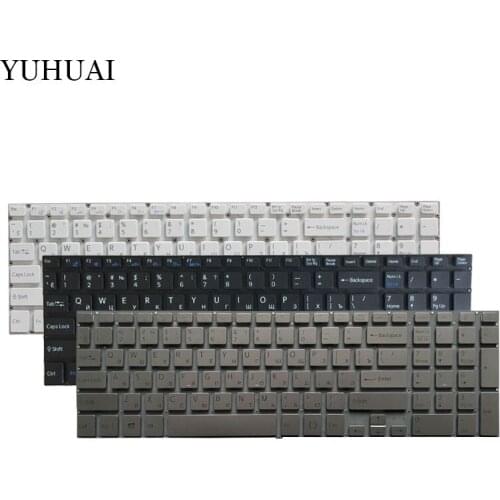 Russian Laptop Keyboard for Sony VAIO SVF152C29V SVF153A1QT SVF15A100C SVF152100C SVF1521Q1RW White/black/silver