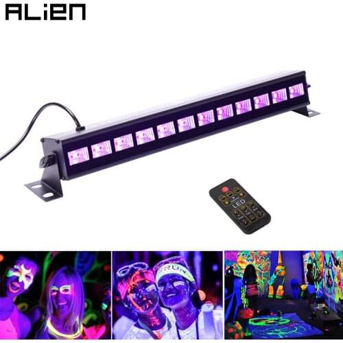 ALIEN 36W UV Stage Black Light Led Bar Remote Control DMX Stage Lighting Effect Disco DJ Xmas Party Indoor Holiday Club Lights