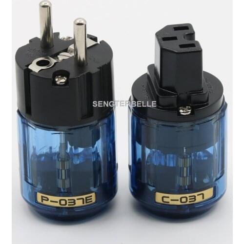 EU 15A Pure Copper Rhodium plated Power Plug Tail Connector For HIFI Audio Power supply wire Connectors