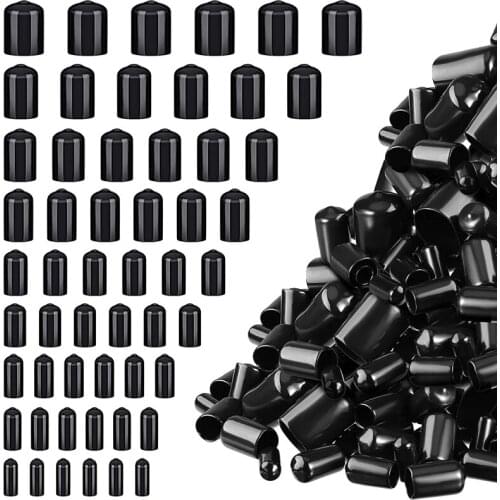 Vinyl Elastic End Cap Bolts Screws Rubber Thread Protection Safety Caps 9 Sizes 2/25 To 4/5 Inches