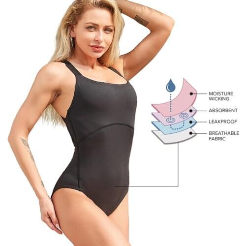 Womens Period Swimsuits One-piece Swimwear Specially Designed for Menstrual Period 40ML Absorption