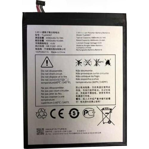 1PCS New 100% High Quality TLp047K7 Battery for Alcatel TLp047K7 Replacement Battery Battereies