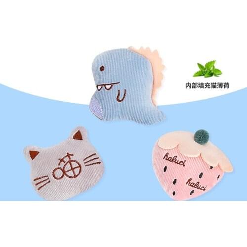 1pc Funny Interactive Plush Cat Teeth Toys Mini Cat Grinding Catnip Toys Pet Kitten Chewing Toy Claws Thumb Bite Cat Mint Toys