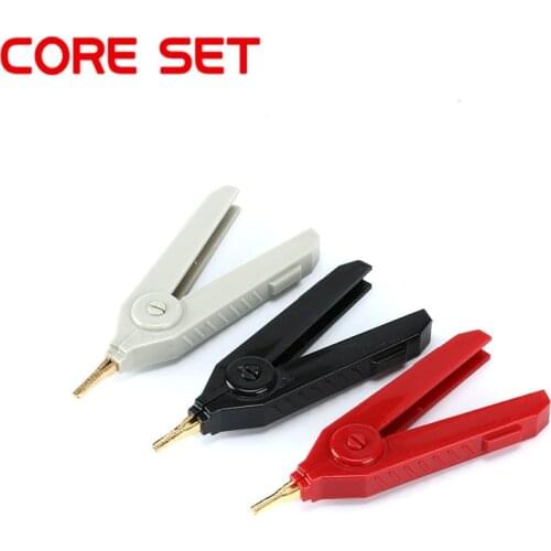 1PCS Alligator Clip 90mm Kelvin Copper Gold Plate Clip LCR Test Clip Grey/Black/Red For Precision Instruments
