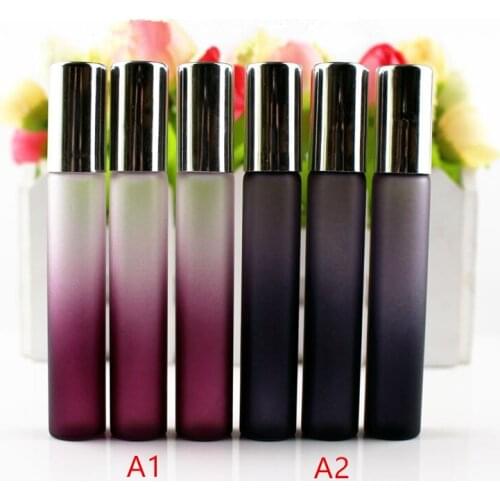 100pcs 8ml Roll On Glass Bottle Black / Purple Thin Glass Roll-On Vials Essential Oil Roller Perfumes Sample Bottle F2926