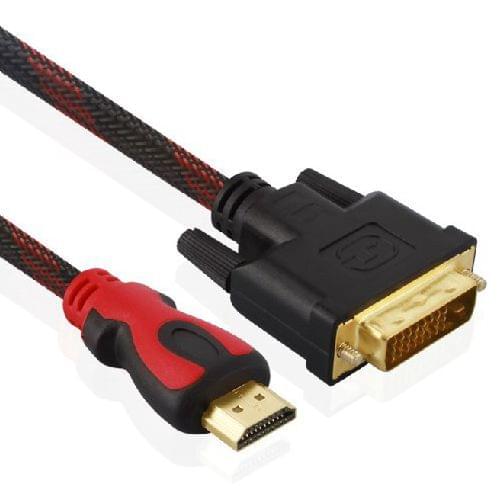 100pcs HDMI to DVI DVI-D 24+1 Male Gold 1.5m 5ft adapter cables for LCD DVD HDTV XBOX Projector PS3 free shipping