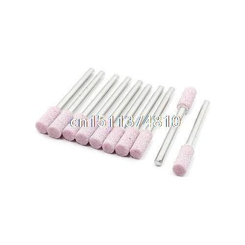 3mm Round Shank 5mm Pink Cylindrical Mounted Points Grinding Stone 10 Pcs