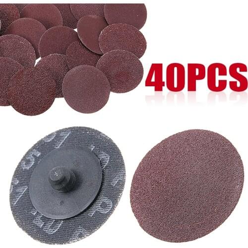 40pcs 40/80/120/240 Grit Type R Roloc Sanding Discs Abrasive Roll Lock Sanding Polishing Pad Sanding Paper Buffing Sheet