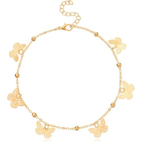 Butterfly Anklet for Women & Teen Girls 24k Gold Plated