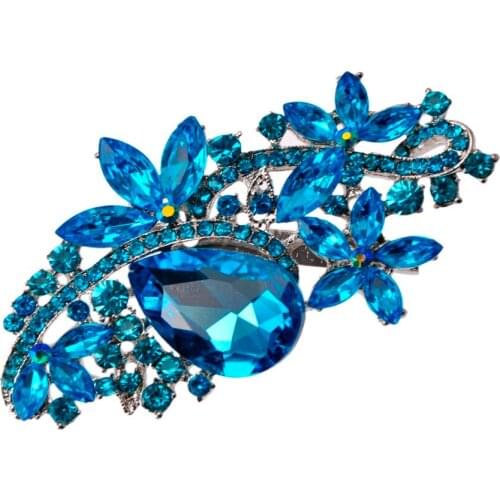 Blue Crystal Rhinestones Brooches Wedding Jewelry Accessories Brooch Pins Christmas Birthday Party Gifts BRO93