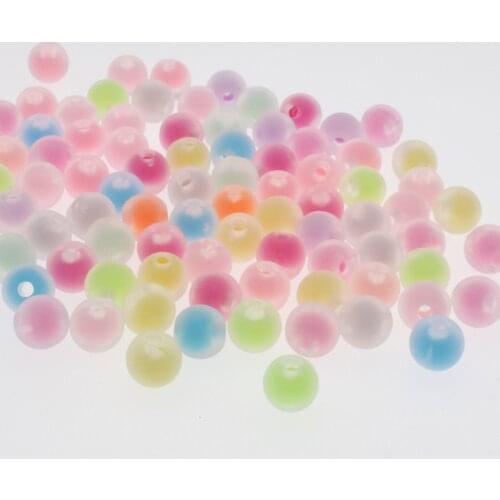 CHONGAI 100Pcs Acrylic Matt Bead in Bead Round Beads For Jewelry Making DIY Beads Accessories 8mm