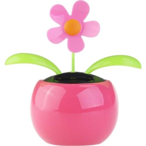 Dacing Solar Flower Car Decor Solar Powered Happy Dancing Flower in the Pot )