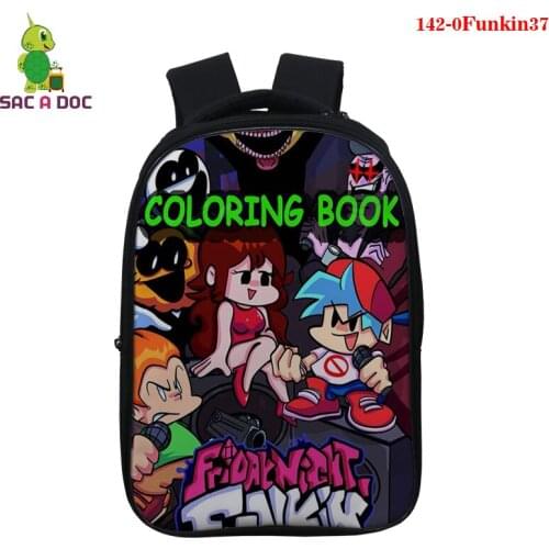Fashion 14 Inch 3D Printed Friday Night Funkin Backpack Children New Video Game Bookbag Kids Kawaii Backpack Cartoon Bag Mochila