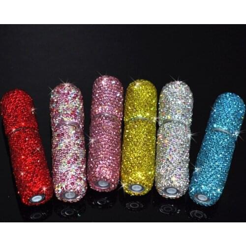 Shiny Crystal Diamond Perfume Split Bottle Refillable Small Empty Bottle Travel Portable Spray Atomizer DIY Sample Container