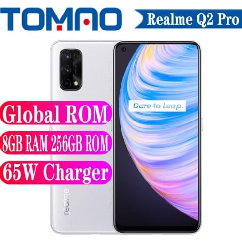 Global ROM Realme Q2 Pro 5G Mobile Phone 6.4" Dimensity 800U Octa Core 8GB RAM 128GB 256GB ROM 6.4” 65W Fast Charger 48MP Camera