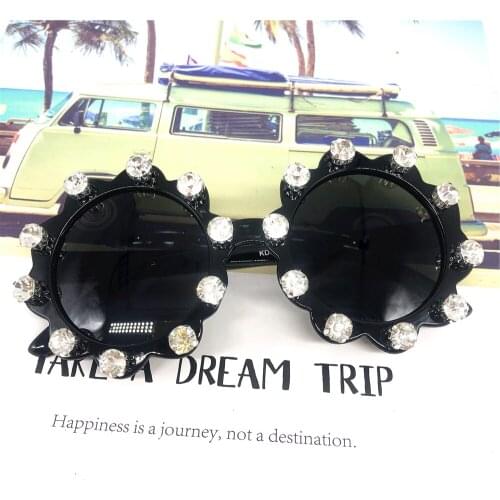 ZAOLIHU Round Baby Diamond Sunglasses 7 Colors 4-12 Year Kids Eyewear UV400 Sun Glasses Luxury Crystal Eyeglasses Gafas De Sol