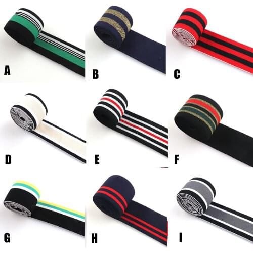 1.5"(38mm) Fashion Textile Crafting Soft Elastic Webbing band Striped Stretchy Tape Garment Clothing Accessories