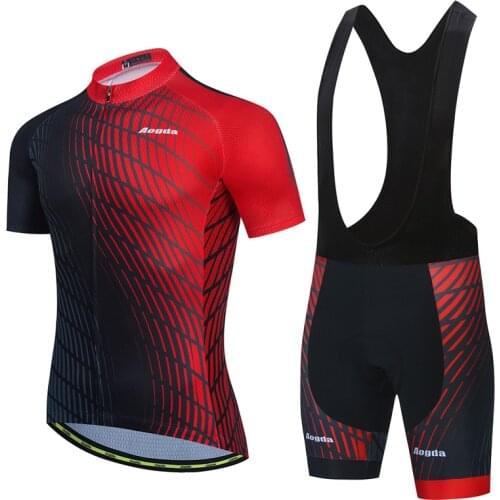 Aogda Mens Cycling Clothing Short Sleeve Sets Summer Breathable Mountain Road Bike Jersey Quick Bicycle Clothes Maillot