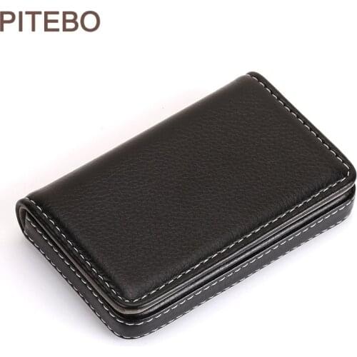 PITEBO New Unisex Leather Magnet Flip Wallet Bank / Id Card / credit card case Wallet Creative Card Case multi-purpose bag