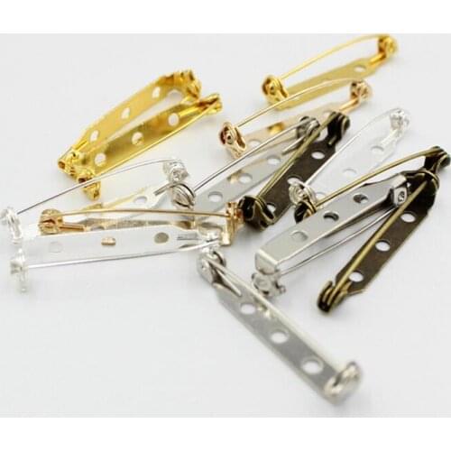 10pcs/lot 20 25 32 38mm Brooch Clip Base Pins Safety Pins Brooch Settings Blank Base For DIY Brooches Making