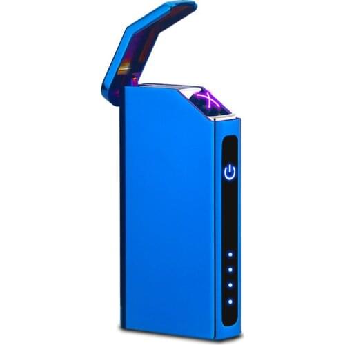 Rechargeable Double Arc Lighter Creative Blue Lamp Personalized Usb Cigarette Lighter Smoke Accessories for Weed Gadgets for Men