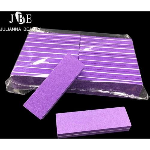 100pcs/Set New Purple Buffer Sanding Polishing Manicure Nail Files Mini Nail File to polish Pedicure Manicure Tools