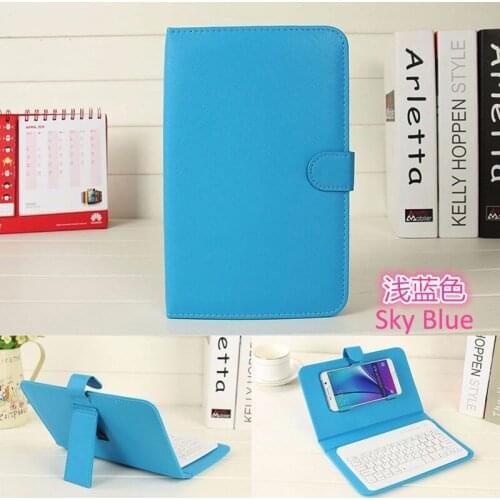 Multi Colors Universal Wireless Bluetooth Keyboard PU Leather Mobile Phone Case holder For APPLE IPad iPhone 7 6 6S