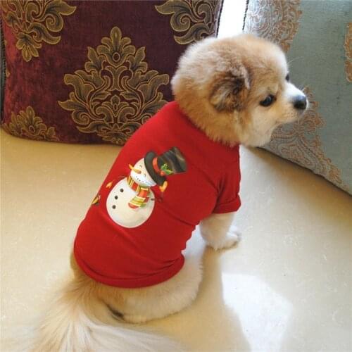 Christmas Dog Clothes Pure Cotton Pet Vest Shirt Puppy Vest Shirt New Year Dog Costume Chihuahua Pet Costume