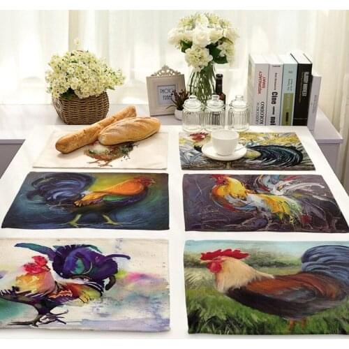 Rooster pattern table waterproof tablecloth Dining tables Tablecloth Tablecloth for table Rectangular tablecloths kitchen table