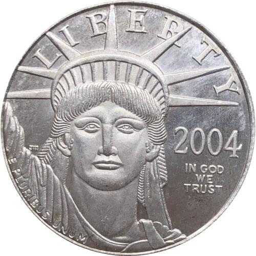 United States America 2004 W In God We Trust Liberty US Coin $100 One Ounce 1 OZ Bullion Silver Plated Copy Commemorative Coins