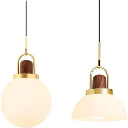 Modern Design Glass Ball Pendant Lights Simple Nordic Bedroom Bedside Lights Living Room Dining Room Hanging Light Fixtures Lamp