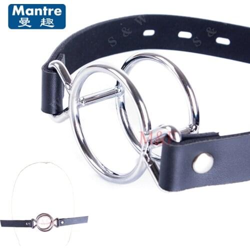 Tease Bondage Restraint Adult Products Oral Sex Game Toy , Open Mouth Gag , Fetish Double Ring Mouth Stuffed Sex Products