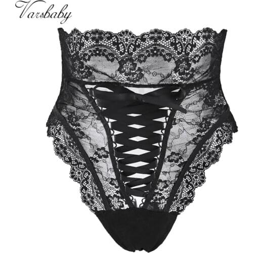 Varsbaby Women Sexy High-rise Floral Lace Thong Front Hollow G Strings Ladies Underpants Intimates Lingerie