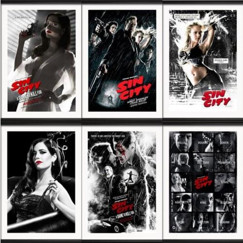 Sin City Quentin Tarantino Movie Hot Art Painting Vintage Canvas Poster Wall Home Decor