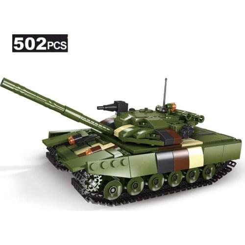 Military Series WWII Russian T-64 Main Battle Tank Armored Vehicle Soldier SWAT Building Blocks Bricks Toys Gifts
