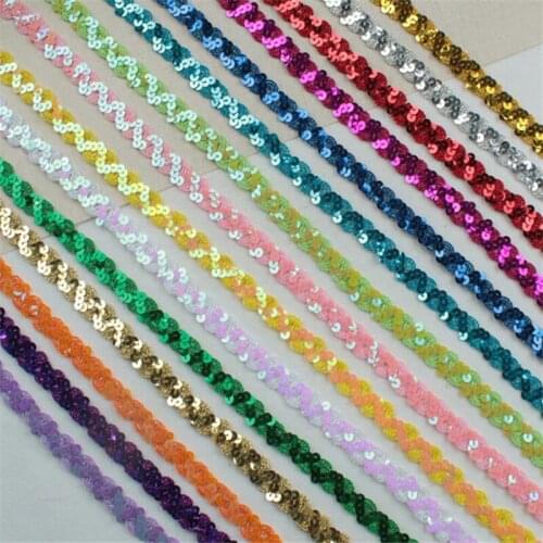 Wavy sequined lace accessories Sequined stage costume performance accessories DIY handmade lace decoration strip side