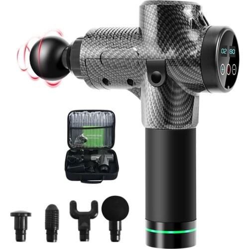 LCD Display High frequency Massage Deep Tissue Muscle Massage Gun Body Tissue Muscle Massager Portable Bag For Fitness